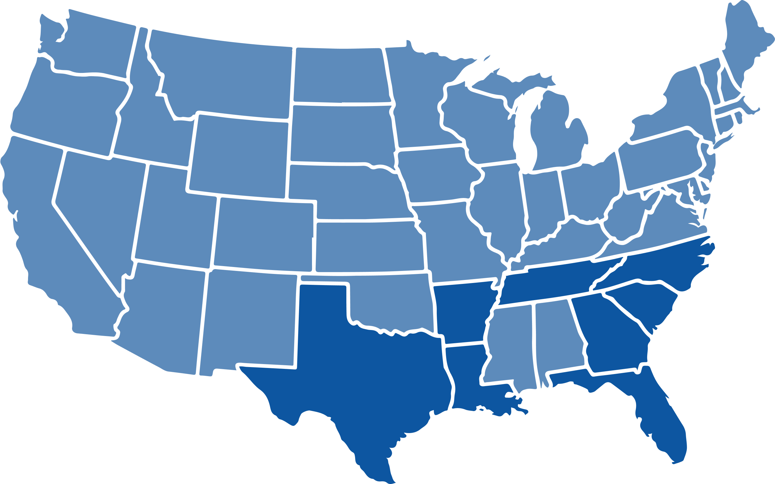 Southern Healing Support Fund Grant Recipients Map