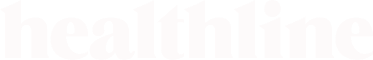 The image shows the word "healthline" in lowercase white letters on a light gray background.