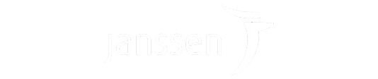 White Janssen logo with stylized blue symbol on a light background.