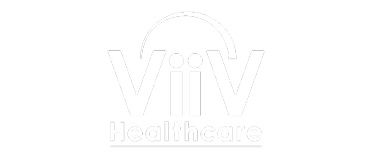 ViiV Healthcare logo with stylized text and an arc over the two lowercase "i" letters.